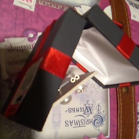 Pearl and Sapphire SS Pierced Stud Duo BNIB - Picture 7 of 14